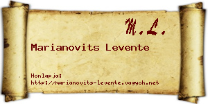 Marianovits Levente névjegykártya