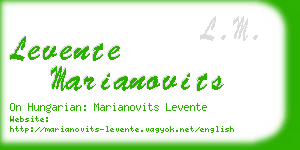 levente marianovits business card
